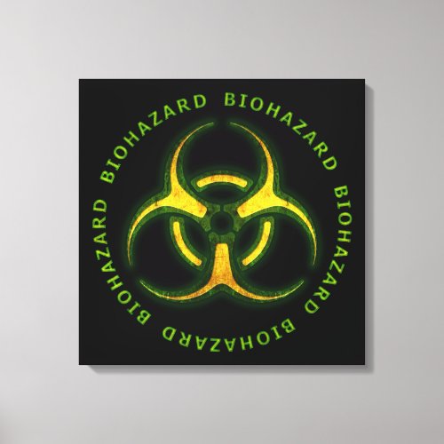 Biohazard Zombie Warning Canvas Print