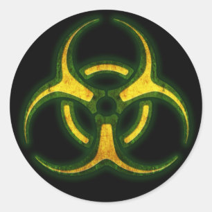 Biohazard Zombie Warning Classic Round Sticker