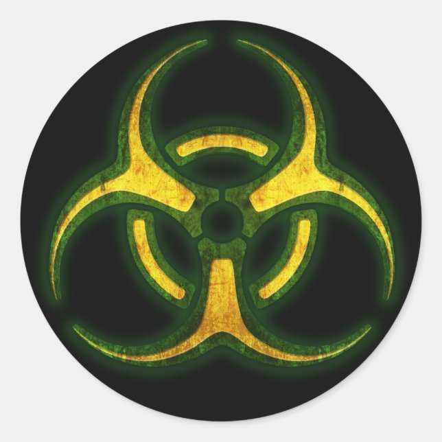 Biohazard Zombie Warning Classic Round Sticker (Front)