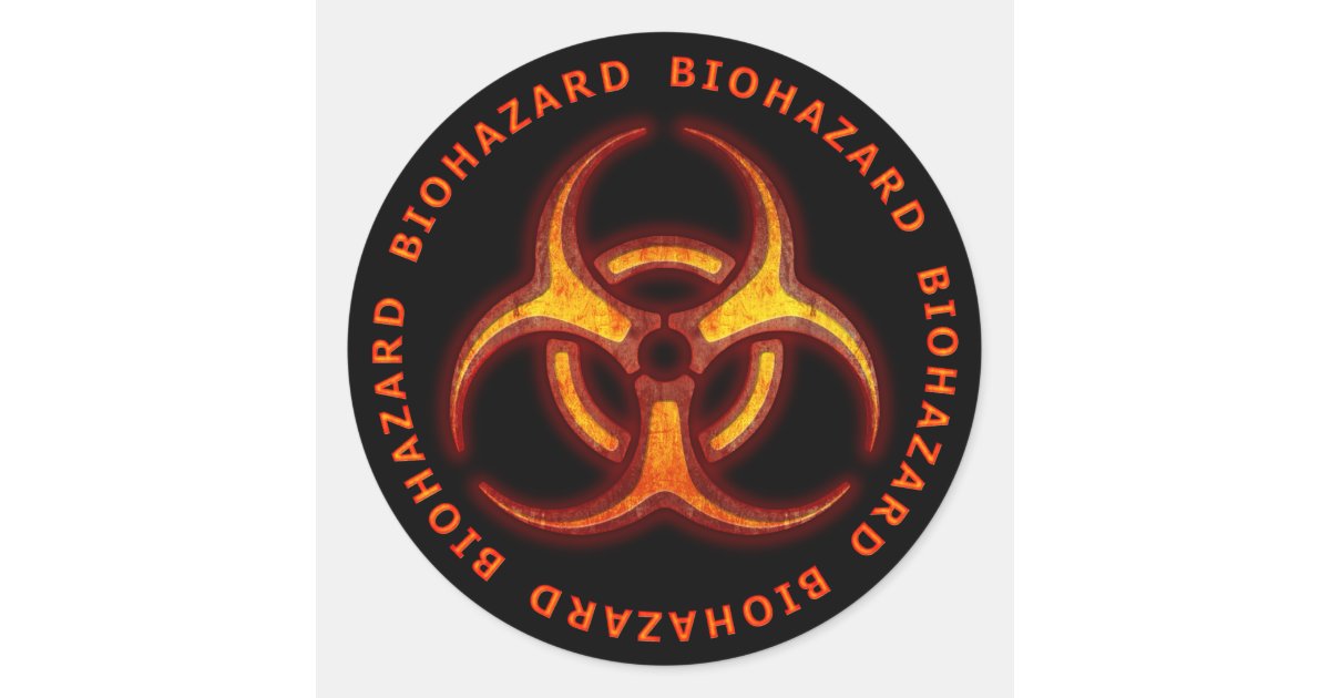 Biohazard Zombie Warning Classic Round Sticker | Zazzle.com