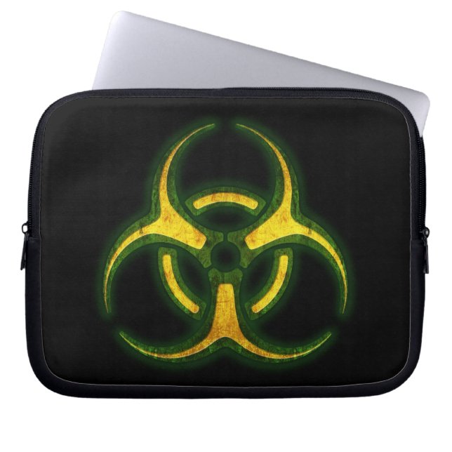 Biohazard Zombie Warning Laptop Sleeve (Front)