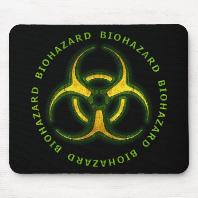 Biohazard Zombie Warning Mouse Pad (Front)