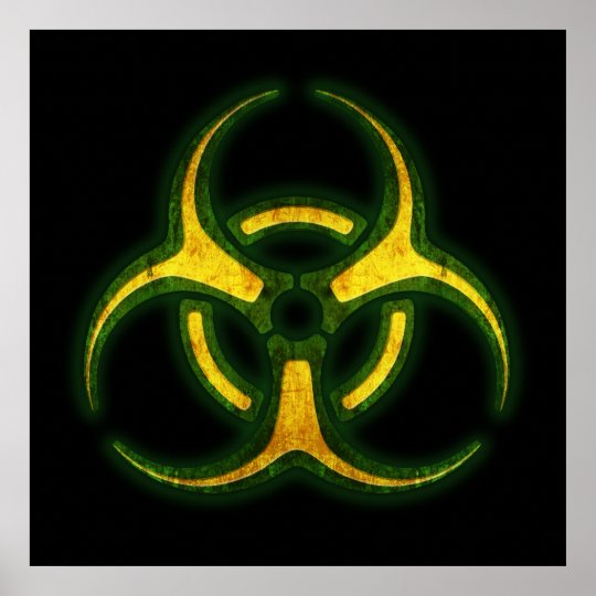 Biohazard Zombie Warning Poster