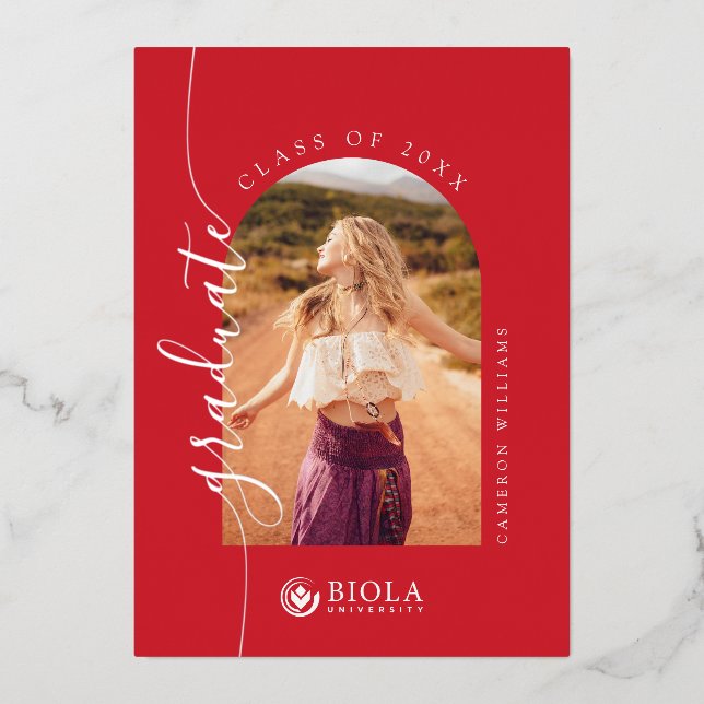 Biola University Graduation Foil Invitation (Front)