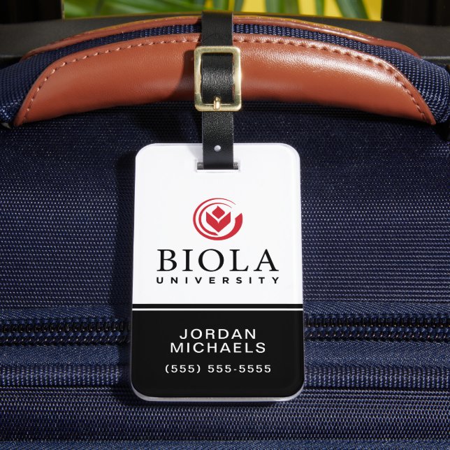 Biola University Logo Luggage Tag (Front Insitu 2)