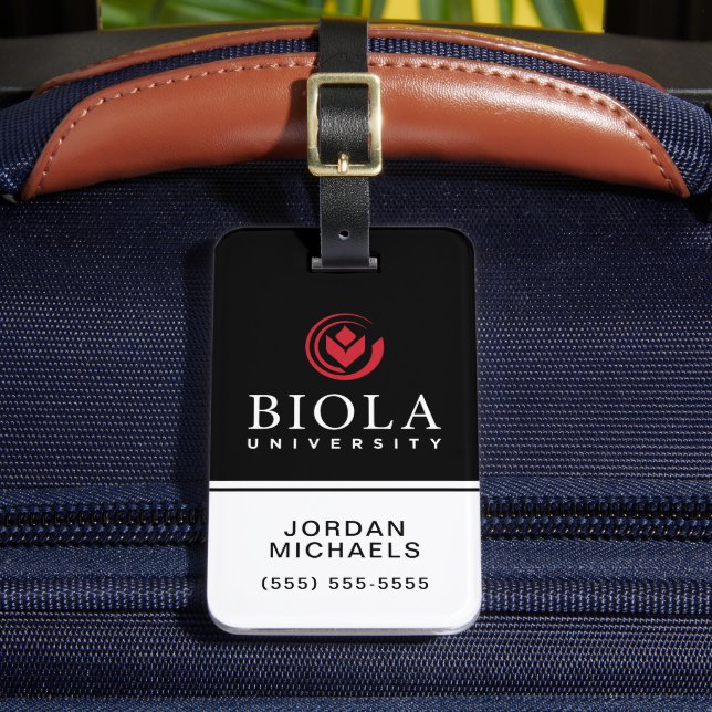 Biola University Logo Luggage Tag (Front Insitu 2)