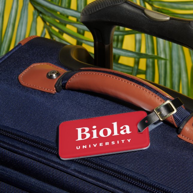 Biola University Signature Luggage Tag (Front Insitu 3)
