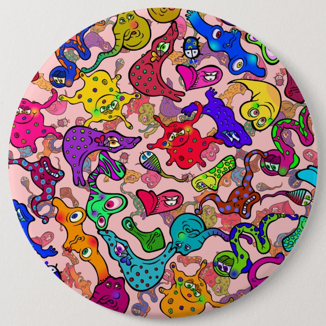 Biological Allergy Outbreak Doodle Cartoon Button (Front)