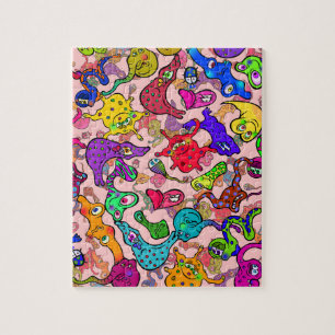 Biological Allergy Outbreak Doodle Cartoon Jigsaw Puzzle