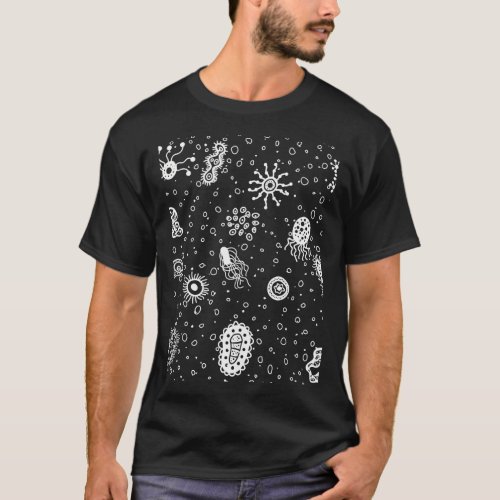 Biological background illustration Micro world con T_Shirt