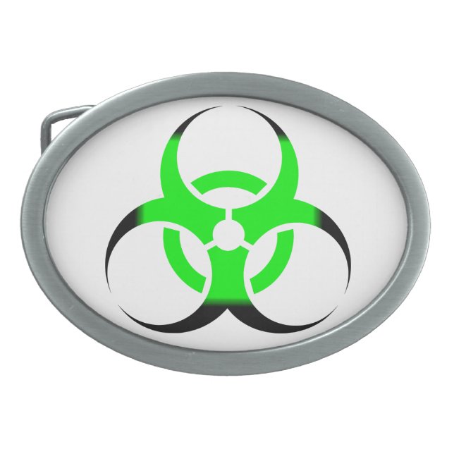 Biological Biohazard Symbol green and black Belt Buckle (Front)