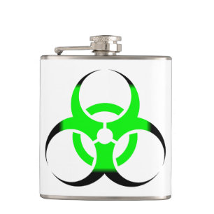 Biological Biohazard Symbol green and black Flask
