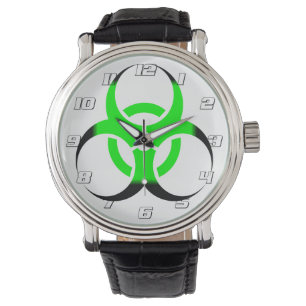 Biological Biohazard Symbol green and black Watch