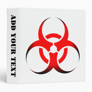 Biological Biohazard Symbol red and black 3 Ring Binder