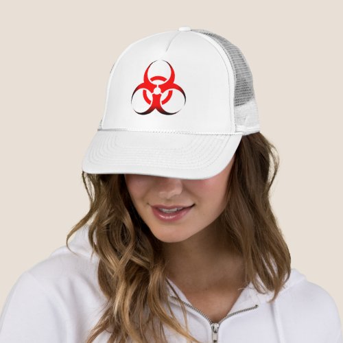 Biological Biohazard Symbol red and black Trucker Hat
