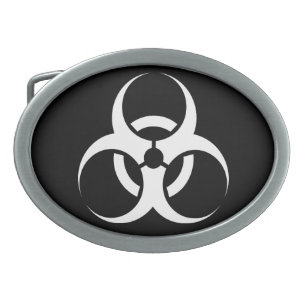Biological Biohazard Symbol white Belt Buckle