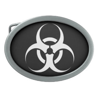 Biological Biohazard Symbol white Belt Buckle