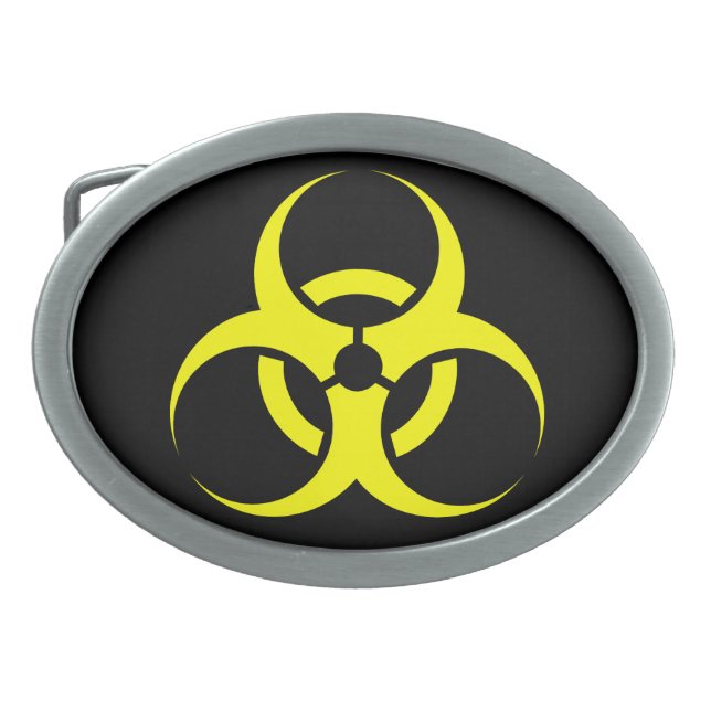 Biological Biohazard Symbol yellow Belt Buckle (Front)