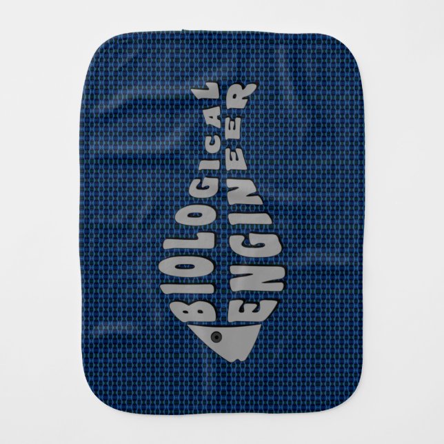 Biological Engineer Gray Fish Baby Burp Cloth (Front)