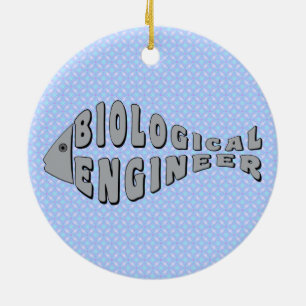 Biological Engineer Gray Fish Ceramic Ornament