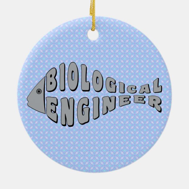 Biological Engineer Gray Fish Ceramic Ornament (Back)
