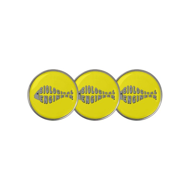 Biological Engineer Gray Fish  Golf Ball Marker (3 Up)