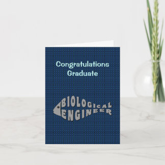 Biological Engineer Gray Fish Graduation Card