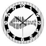 Biological Engineer Gray Fish Large Clock
