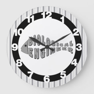 Biological Engineer Gray Fish Large Clock