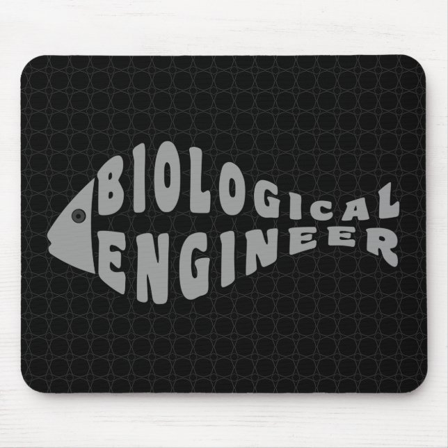 Biological Engineer Gray Fish Mouse Pad (Front)