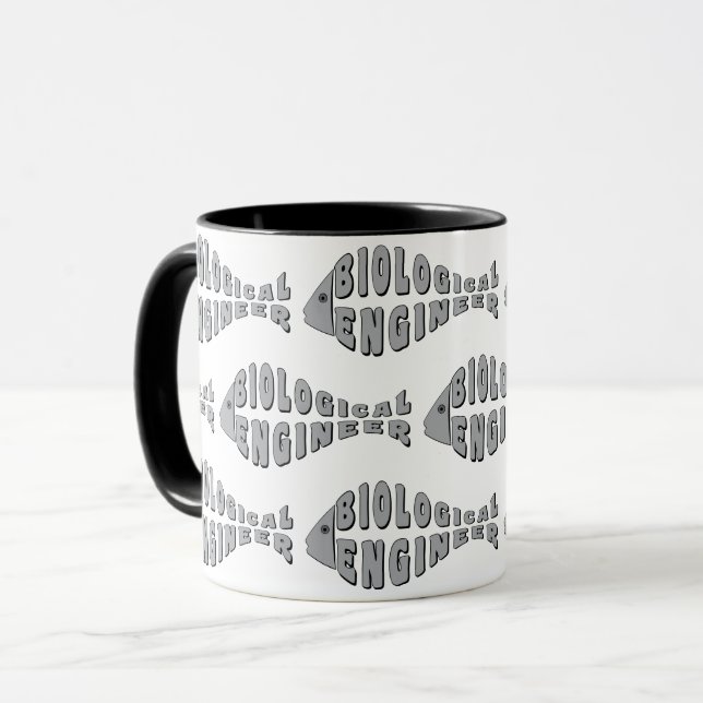 Biological Engineer Gray Fish Mug (Front Left)