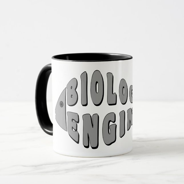 Biological Engineer Gray Fish Mug (Front Left)