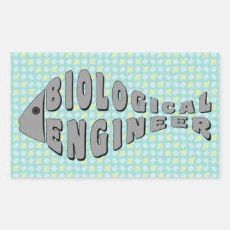 Biological Engineer Gray Fish Rectangular Sticker