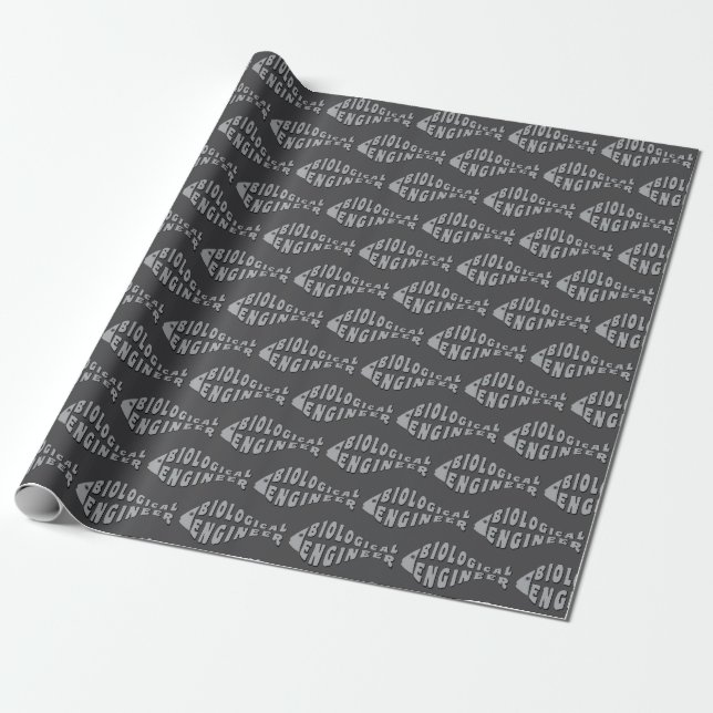 Biological Engineer Gray Fish  Wrapping Paper (Unrolled)
