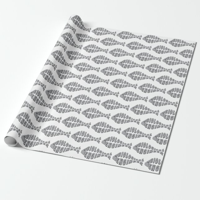 Biological Engineer Gray Fish  Wrapping Paper (Unrolled)