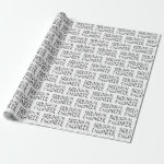 Biological Engineer Gray Wavy Text Wrapping Paper