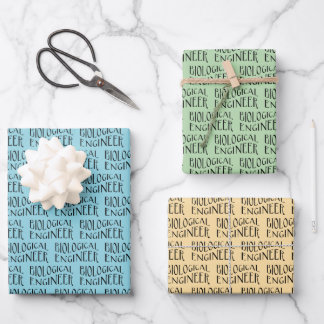 Biological Engineer Gray Wavy Text Wrapping Paper Sheets