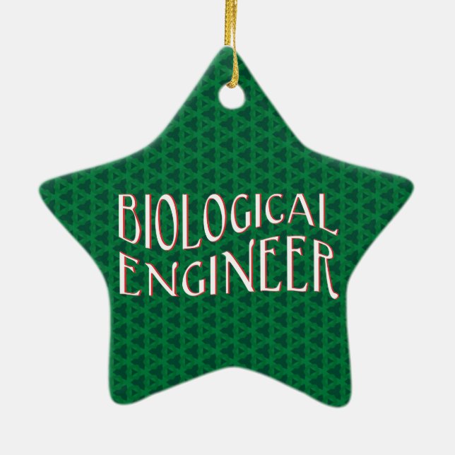Biological Engineer Text Ceramic Ornament (Back)