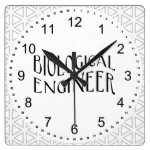 Biological Engineer Text Square Wall Clock