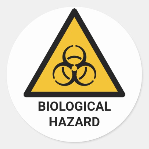 Biological Hazard Warning Biohazard Symbol Classic Round Sticker