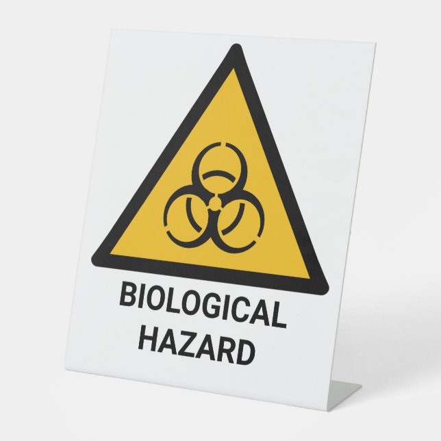 Biological Hazard Warning, Biohazard Symbol Pedestal Sign (Front)