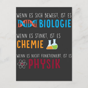 Biologie Chemie Physik Wissenschaft Humor Postcard