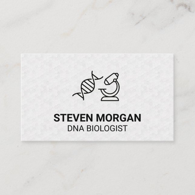 Biologist | DNA Microscope Icon Business Card (Front)