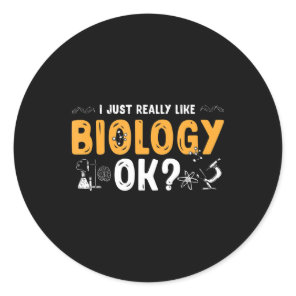 biologist professor science teacher biology classic round sticker