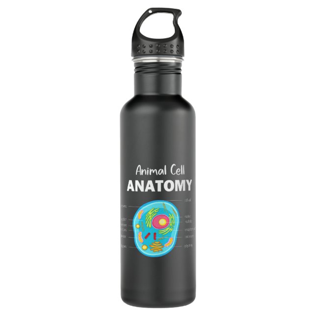 Biologist Science Anatomy Of Animal Cell Stainless Steel Water Bottle (Front)
