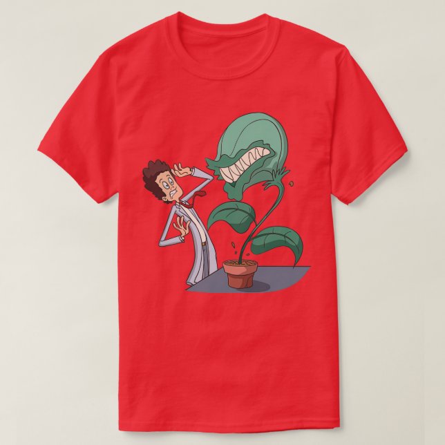 biologist with carnivorous plant T-Shirt (Design Front)