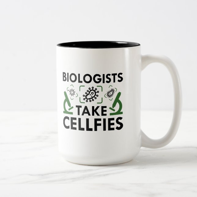 Biologists Take Cellfies Two-Tone Coffee Mug (Right)