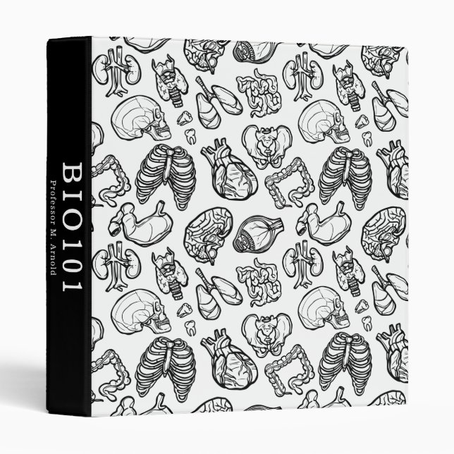 Biology Anatomy Science Class Teacher Student Gift 3 Ring Binder (Front/Spine)