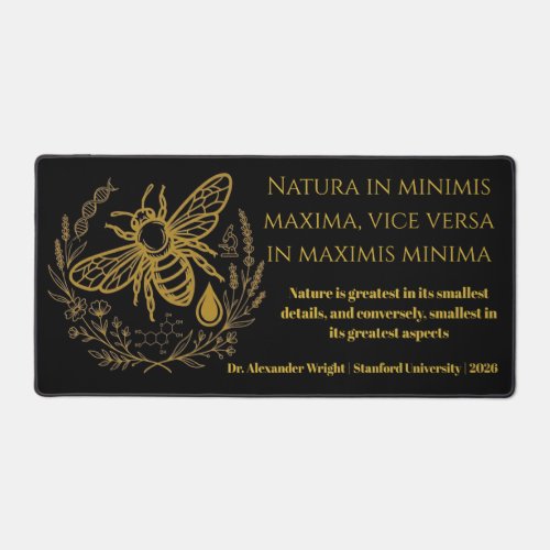 Biology Bee Golden DNA Latin Quote Desk Mat