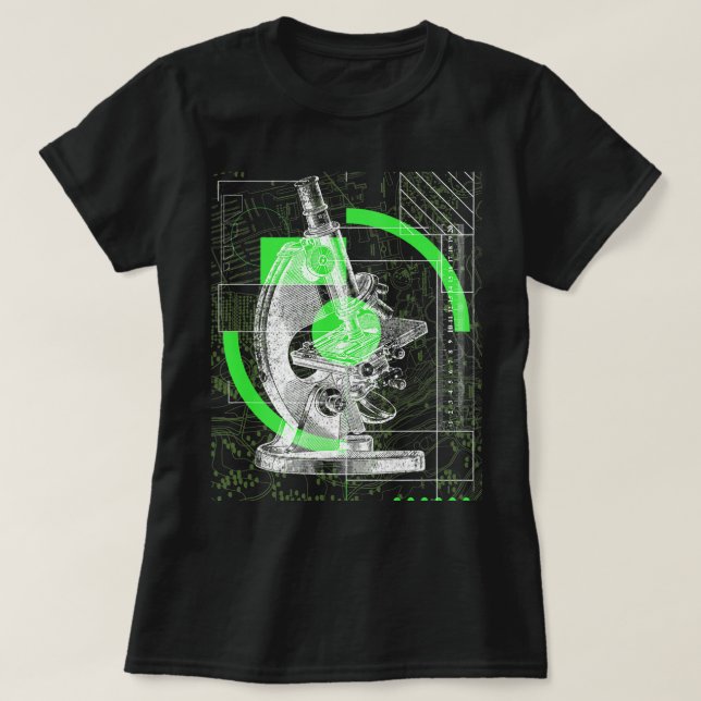 Biology Biologist Microscope Microbiologists T-Shirt (Design Front)